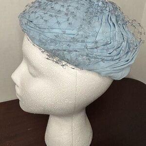 Elegant Blue Women's Accessory vintage custom made with netting and design